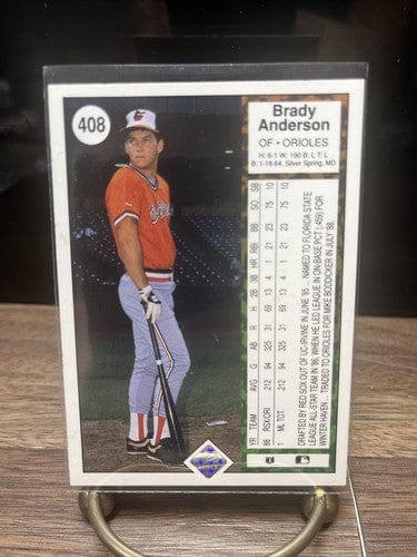 Cheap Sneaks Footwear/Sports Cards Baseball Card Brady Anderson RC Baltimore Orioles OF 1989 Upper Deck Card #408