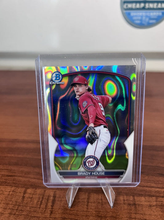 Cheap Sneaks Footwear/Sports Cards Baseball Card Brady House 2023 Bowman Chrome Lava Refractor Card #BCP-68 Nationals
