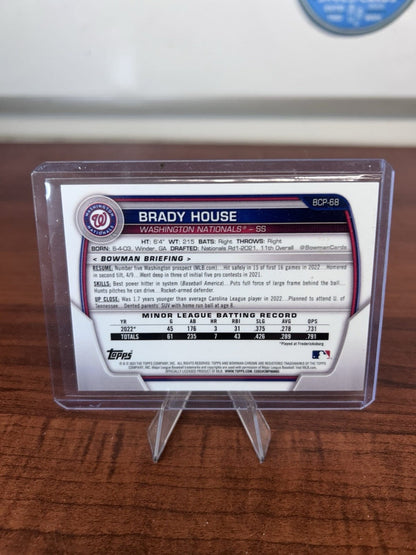 Cheap Sneaks Footwear/Sports Cards Baseball Card Brady House 2023 Bowman Chrome Lava Refractor Card #BCP-68 Nationals