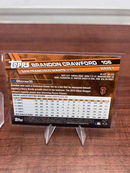 Cheap Sneaks Footwear/Sports Cards Baseball Card Brandon Crawford 2017 Topps Opening Day #168 San Francisco Giants