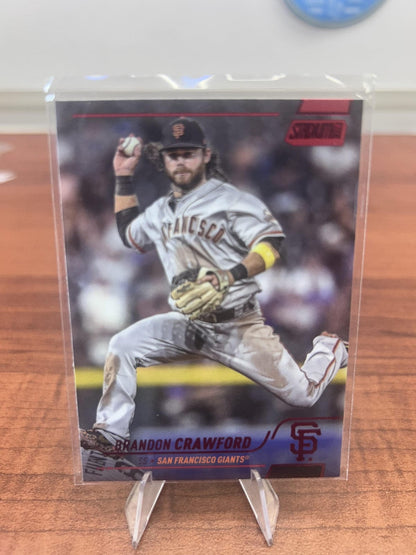 Cheap Sneaks Footwear/Sports Cards Baseball Card Brandon Crawford 2022 Stadium Club Red Foil #102 San Francisco Giants