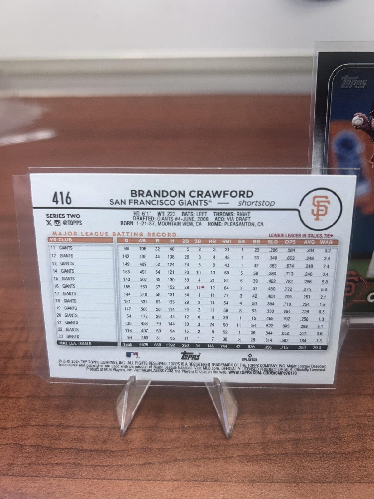 Cheap Sneaks Footwear/Sports Cards Baseball Card Brandon Crawford 2024 Topps #416 San Francisco Giants