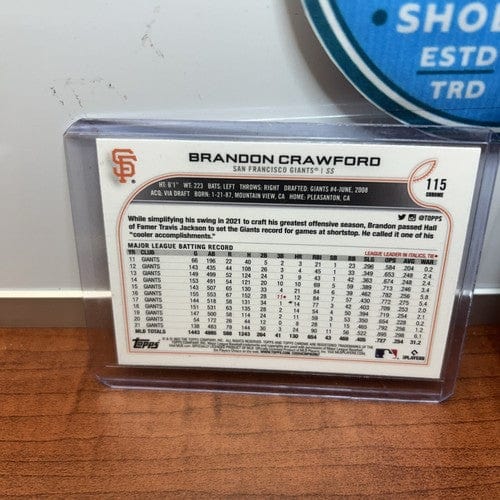 Cheap Sneaks Footwear/Sports Cards Baseball Card Brandon Crawford Lot (2) 2022/23 Topps Chrome San Francisco Giants #11