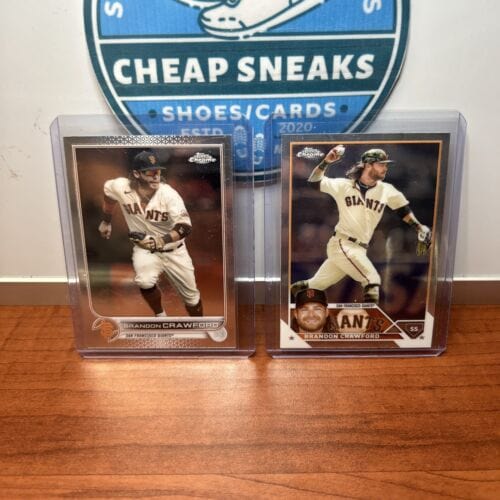 Cheap Sneaks Footwear/Sports Cards Baseball Card Brandon Crawford Lot (2) 2022/23 Topps Chrome San Francisco Giants #11