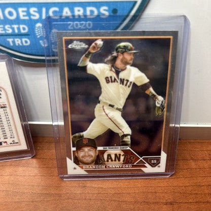 Cheap Sneaks Footwear/Sports Cards Baseball Card Brandon Crawford Lot (2) 2022/23 Topps Chrome San Francisco Giants #11