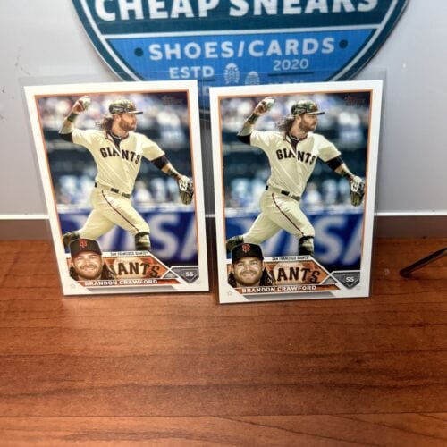 Cheap Sneaks Footwear/Sports Cards Baseball Card Brandon Crawford Lot(2) 2023 Topps Series One #66 X2 San Francisco Gia