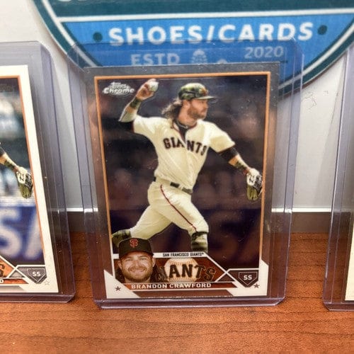 Cheap Sneaks Footwear/Sports Cards Baseball Card Brandon Crawford Lot (3) 2023 Topps Chrome #195+23 Topps #66+22 Herita