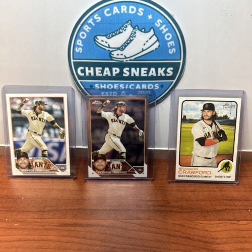 Cheap Sneaks Footwear/Sports Cards Baseball Card Brandon Crawford Lot (3) 2023 Topps Chrome #195+23 Topps #66+22 Herita