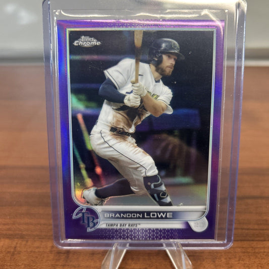 Cheap Sneaks Footwear/Sports Cards Baseball Card Brandon Lowe 2022 Topps Chrome Baseball Purple Refractor#107 TB Rays /