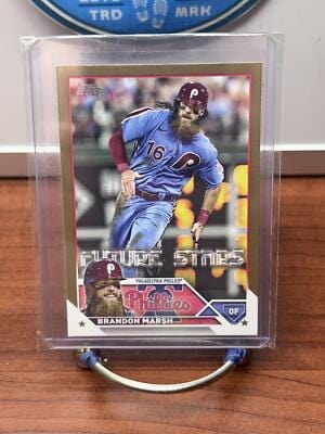 Cheap Sneaks Footwear/Sports Cards Baseball Card Brandon Marsh SN 2023 Topps Gold #237 Philadelphia Phillies