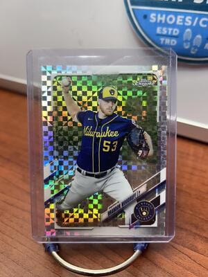 Cheap Sneaks Footwear/Sports Cards Baseball Card Brandon Woodruff 2021 Topps Chrome X-Fractor #192 Milwaukee Brewers