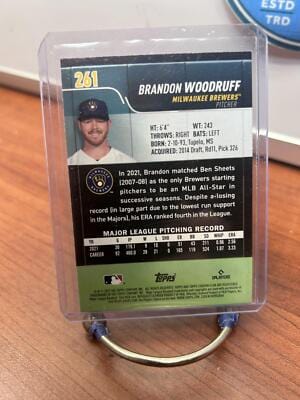 Cheap Sneaks Footwear/Sports Cards Baseball Card Brandon Woodruff 2022 Stadium Club #261 Milwaukee Brewers