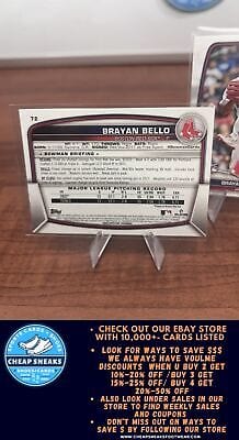 Cheap Sneaks Footwear/Sports Cards Baseball Card Brayan Bello RC 2023 Bowman #72 Red Sox + Bonus Card