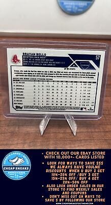 Cheap Sneaks Footwear/Sports Cards Baseball Card Brayan Bello (RC) 2023 Topps Chrome #57 Boston Red Sox