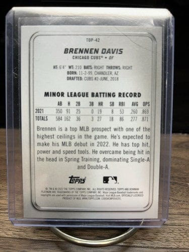 Cheap Sneaks Footwear/Sports Cards Baseball Card Brennen Davis 2022 Bowman Platinum Ice Prospect  #TOP-42  Chicago Cubs