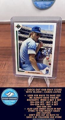 Cheap Sneaks Footwear/Sports Cards Baseball Card Bret Saberhagen 1991 Upper Deck #435d Kansas City Royals