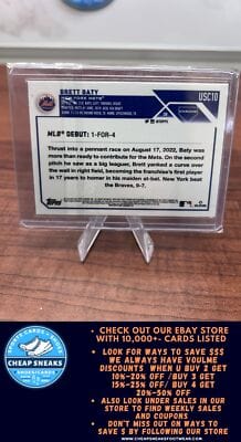 Cheap Sneaks Footwear/Sports Cards Baseball Card Brett Baty 2023 Topps Chrome Update #USC10 New York Mets
