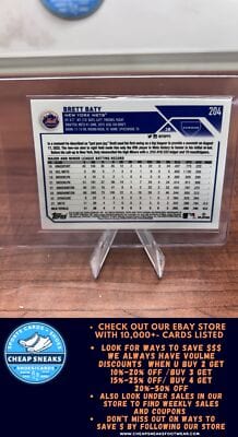 Cheap Sneaks Footwear/Sports Cards Baseball Card Brett Baty RC 2023 Topps Chrome Logofractor Edition #204 New York Mets