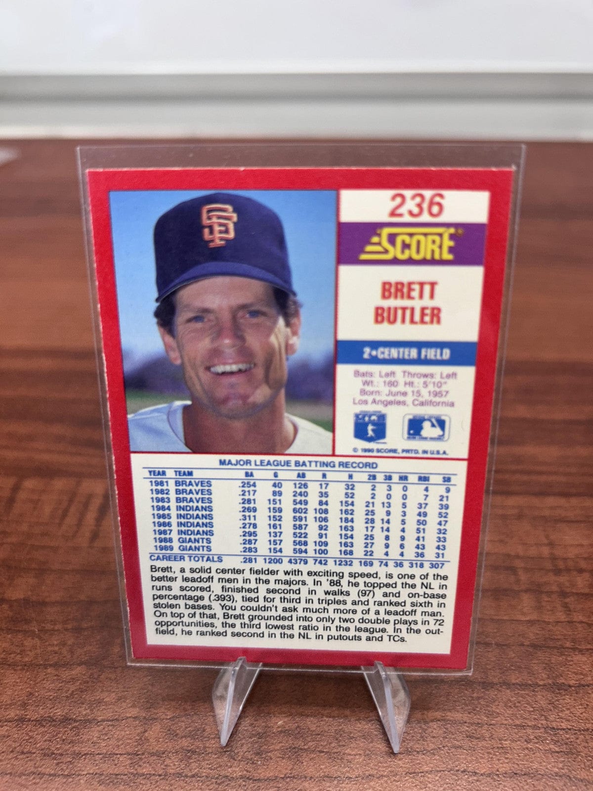 Cheap Sneaks Footwear/Sports Cards Baseball Card Brett Butler 1990 Score #236 San Francisco Giants