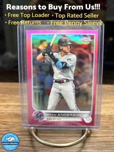 Cheap Sneaks Footwear/Sports Cards Baseball Card BRIAN ANDERSON Pink Refractor 2022 Topps Chrome #138 Miami Marlins