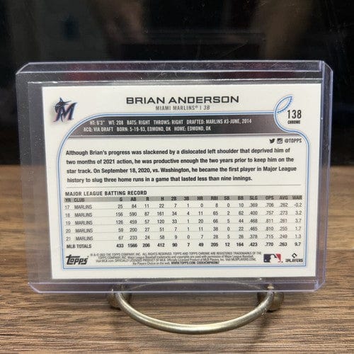 Cheap Sneaks Footwear/Sports Cards Baseball Card BRIAN ANDERSON Pink Refractor 2022 Topps Chrome #138 Miami Marlins