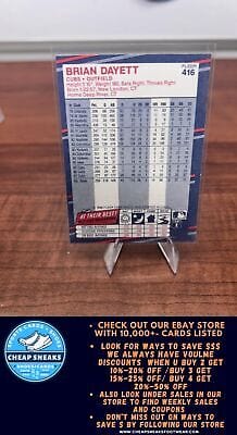 Cheap Sneaks Footwear/Sports Cards Baseball Card Brian Dayett 1988 Fleer #416 Chicago Cubs