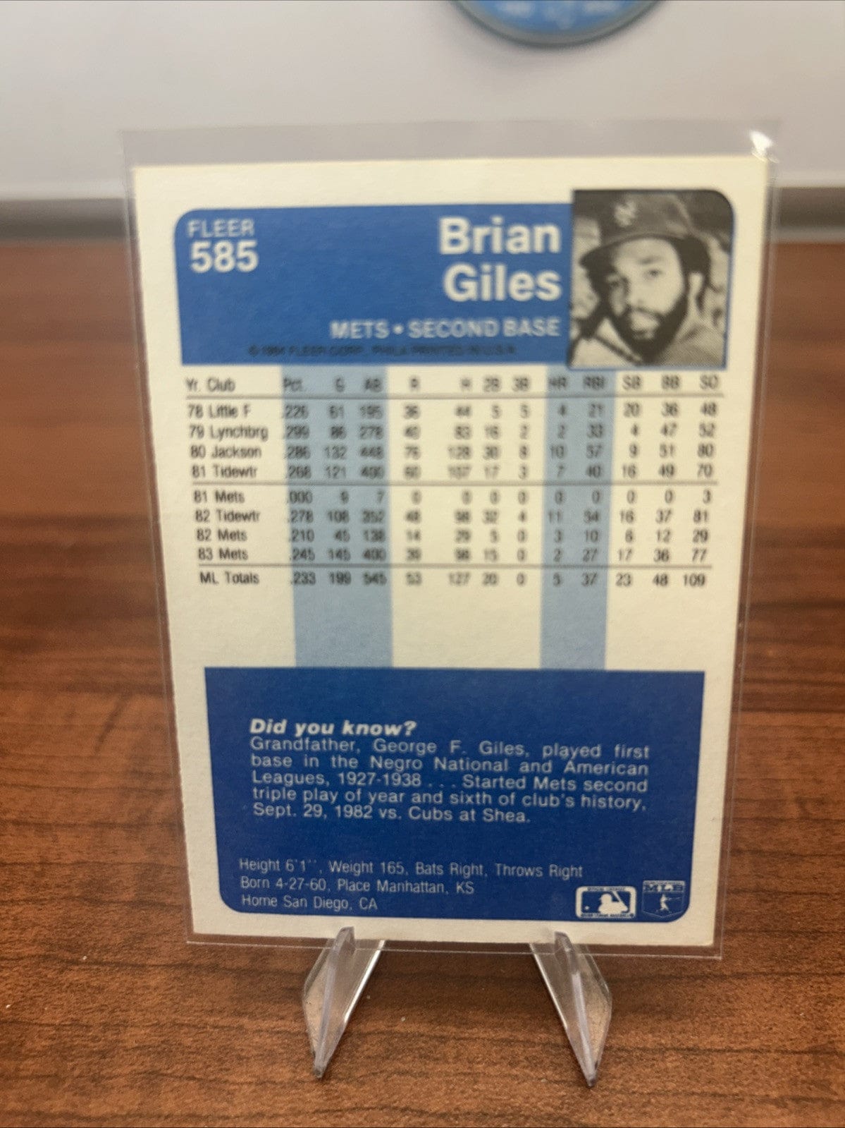 Cheap Sneaks Footwear/Sports Cards Baseball Card Brian Giles 1984 Fleer New York Mets Baseball Card #585