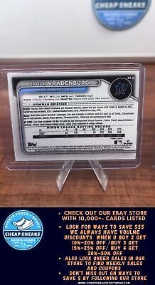 Cheap Sneaks Footwear/Sports Cards Baseball Card Brock Vradenburg 2024 Bowman Chrome Prospects #BCP-62 Marlins+ Bonus C