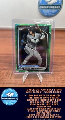 Cheap Sneaks Footwear/Sports Cards Baseball Card Brock Vradenburg 2024 Bowman Chrome Prospects Lunar Glow Refractors #B