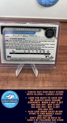 Cheap Sneaks Footwear/Sports Cards Baseball Card Brock Vradenburg 2024 Bowman Sapphire Edition #BCP-62 Marlins