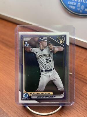 Cheap Sneaks Footwear/Sports Cards Baseball Card Brock Wilken 2024 Bowman Chrome Prospects #BCP-86 Milwaukee Brewers