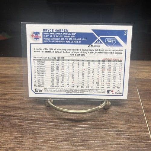 Cheap Sneaks Footwear/Sports Cards Baseball Card Bryce Harper 2023 Topps Series 1 #3 Philadelphia Phillies