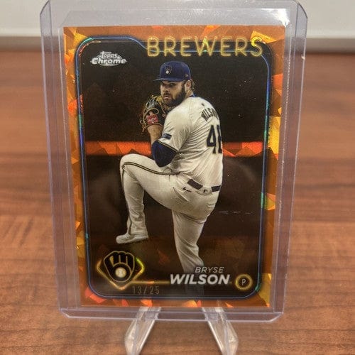 Cheap Sneaks Footwear/Sports Cards Baseball Card Bryse Wilson 2024 Topps Chrome Update Orange Sapphire Refractor #USCS4