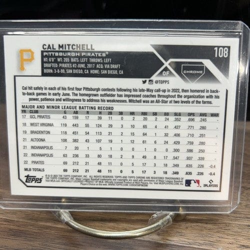 Cheap Sneaks Footwear/Sports Cards Baseball Card CAL MITCHELL (RC) 2023 Topps Chrome Green Logofractor Refractor #108 P