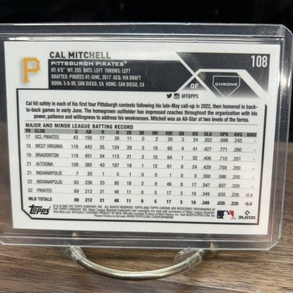 Cheap Sneaks Footwear/Sports Cards Baseball Card CAL MITCHELL (RC) 2023 Topps Chrome Green Logofractor Refractor #108 P