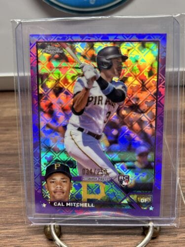 Cheap Sneaks Footwear/Sports Cards Baseball Card Cal Mitchell (RC) 2023 Topps Chrome Pirates Purple Logofractor Refract