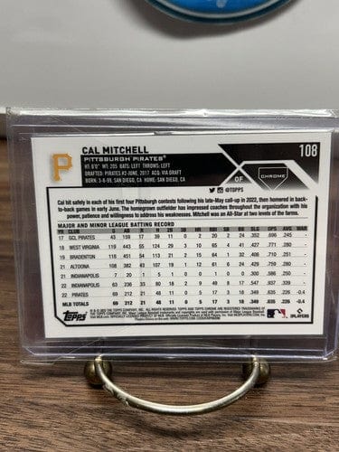 Cheap Sneaks Footwear/Sports Cards Baseball Card Cal Mitchell (RC) 2023 Topps Chrome Pirates Purple Logofractor Refract