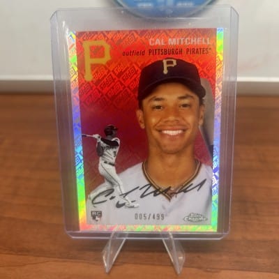 Cheap Sneaks Footwear/Sports Cards Baseball Card Cal Mitchell (RC) 2023 Topps Chrome Platinum Anniversary Refractor #56
