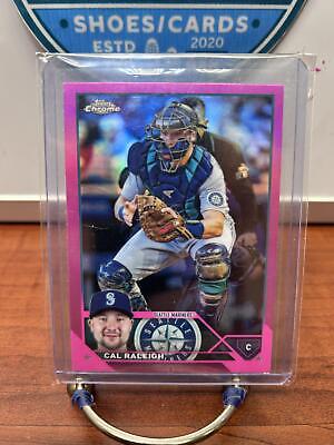 Cheap Sneaks Footwear/Sports Cards Baseball Card Cal Raleigh 2023 Topps Chrome Pink Refractor #141 Seattle Mariners