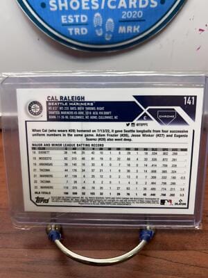 Cheap Sneaks Footwear/Sports Cards Baseball Card Cal Raleigh 2023 Topps Chrome Pink Refractor #141 Seattle Mariners