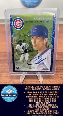 Cheap Sneaks Footwear/Sports Cards Baseball Card Caleb Kilian 2023 Topps Chrome Platinum An Auto Platinum Blue Toile  #