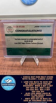 Cheap Sneaks Footwear/Sports Cards Baseball Card Caleb Kilian 2023 Topps Chrome Platinum An Auto Platinum Blue Toile  #