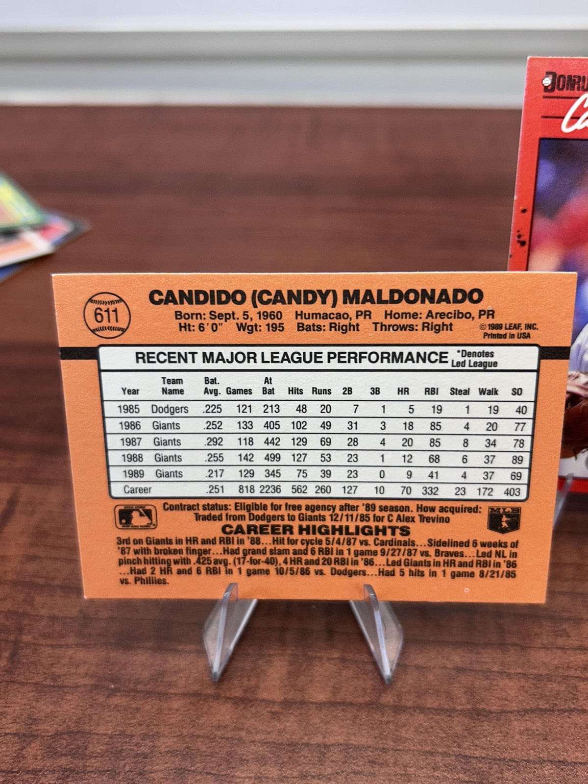 Cheap Sneaks Footwear/Sports Cards Baseball Card Candy Maldonado 1990 Donruss #611 San Francisco Giants