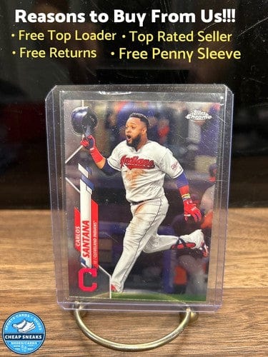 Cheap Sneaks Footwear/Sports Cards Baseball Card Carlos Santana 2020 Topps Chrome Cleveland Guardians Baseball Card#165