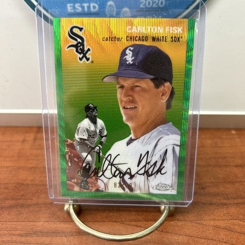 Cheap Sneaks Footwear/Sports Cards Baseball Card Carlton Fisk 2023 Topps Chrome Platinum Anniversary Green Wave Refract