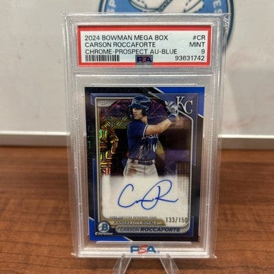 Cheap Sneaks Footwear/Sports Cards Baseball Card Carson Roccaforte 2024 Bowman Chrome Blue Mega/Mojo Refractor Auto /15