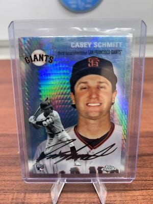 Cheap Sneaks Footwear/Sports Cards Baseball Card Casey Schmitt 2023 Topps Chrome Platinum Anniversary Blue Prism Refrac
