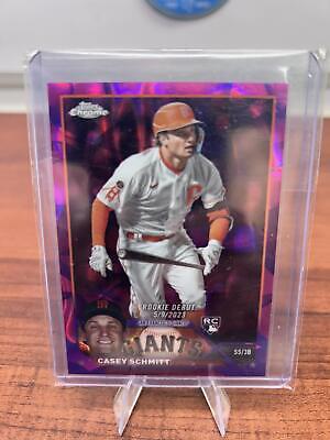Cheap Sneaks Footwear/Sports Cards Baseball Card Casey Schmitt 2023 Topps Chrome Update Magenta/Purple Lava Lamp #/299