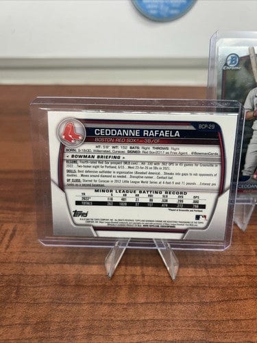Cheap Sneaks Footwear/Sports Cards Baseball Card Ceddanne Rafaela 2023 Bowman Chrome Prospect Red Sox Card #BCP-29 + Bo