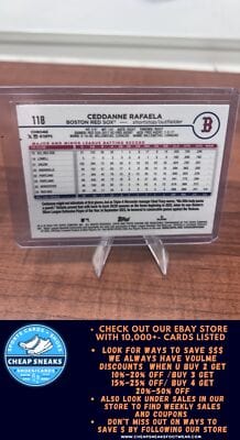 Cheap Sneaks Footwear/Sports Cards Baseball Card Ceddanne Rafaela RC 2024 Topps Chrome #118 Boston Red Sox